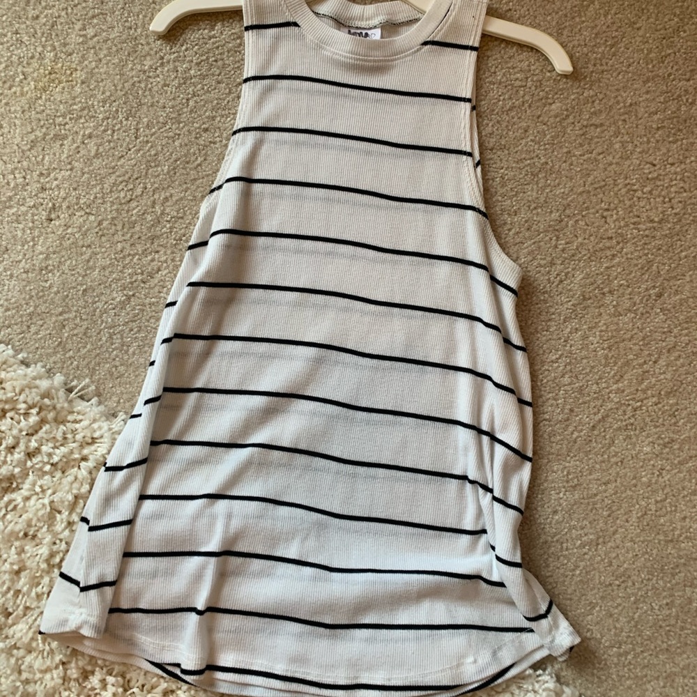 white-black stripped halter tank from B.P.